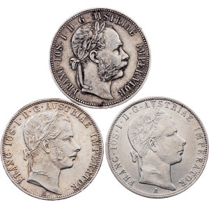 Franz Joseph I., 1 Gulden 1858, 1860, 1887, Vienna