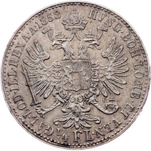 Franz Joseph I., 1/4 Gulden 1858, E, Karlsburg