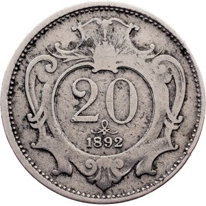 Franz Joseph I., 20 Heller 1892, Vienna