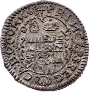 Charles II. of Liechtenstein-Kastelkorn , 3 Kreuzer 1668, Kremsier