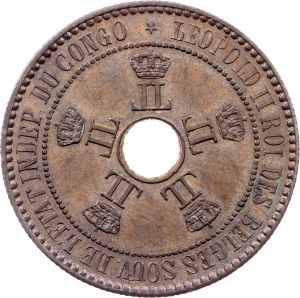 Belgian Congo, 5 Centimes 1888, Brussels