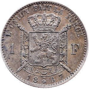 Belgium , 1 Franc 1867, Brussels