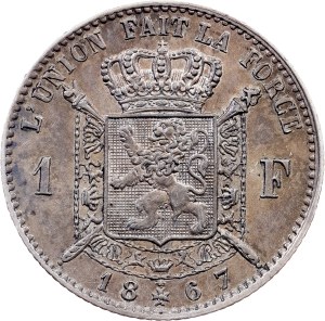 Belgium , 1 Franc 1867, Brussels