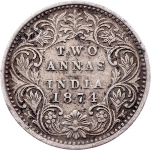 British India, 2 Annas 1874, Bombay