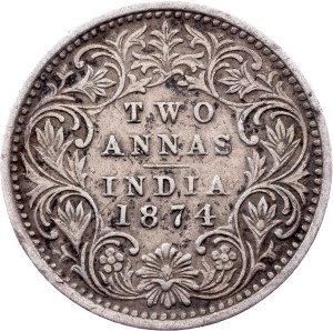 British India, 2 Annas 1874, Bombay