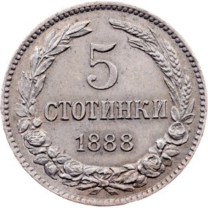 Bulgaria, 5 Stotinki 1888, Brussels