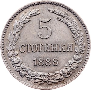 Bulgaria, 5 Stotinki 1888, Brussels