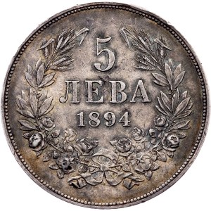 Bulgaria, 5 Leva 1894, Kremnitz