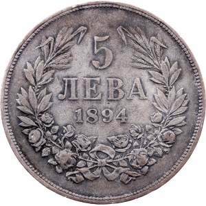 Bulgarie, 5 Leva 1894, Kremnitz