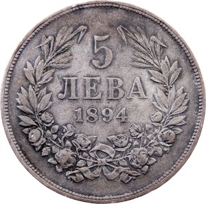 Bulgaria, 5 Leva 1894, Kremnitz