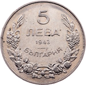 Bulgaria, 5 Leva 1943, Vienna