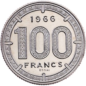 Central African States , 100 Francs 1966, Paris