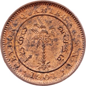 Ceylon, 1/4 Cent 1901, Calcutta