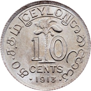 Ceylon , 10 Cents 1913, London