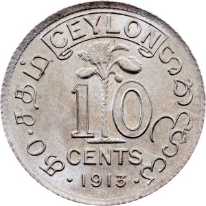 Ceylon , 10 Cents 1913, London