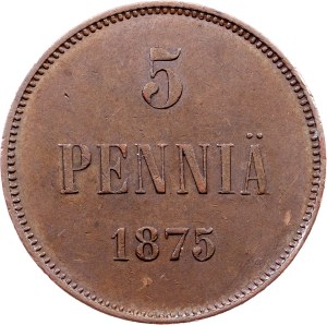 Finland, 5 Pennia 1875, Helsinki