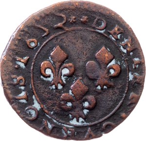 France, Denier Tournois 1652, Orange