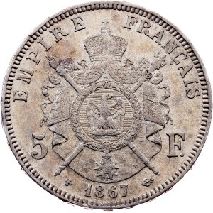 France, 5 Francs 1867, Strasbourg