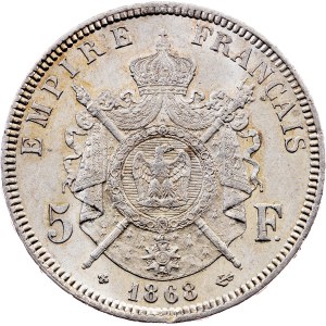 France, 5 Francs 1868, Strasbourg