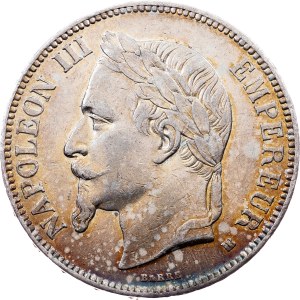 France, 5 Francs 1869, Strasbourg