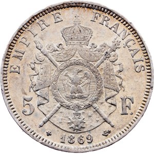 France, 5 Francs 1869, Strasbourg