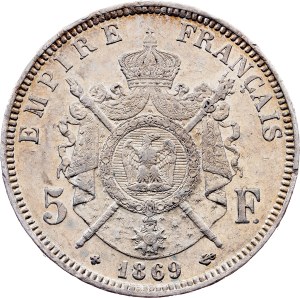 France, 5 Francs 1869, Strasbourg