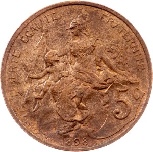 France, 5 Centimes  1898, Paris
