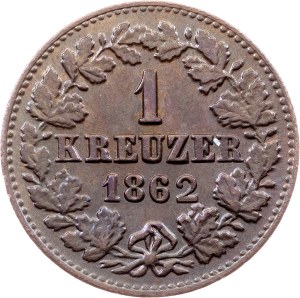 Germany, 1 Kreuzer  1862, Wiesbaden