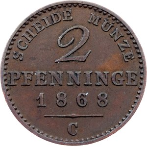 Germany, 2 Pfennigs 1868, Frankfurt am Main