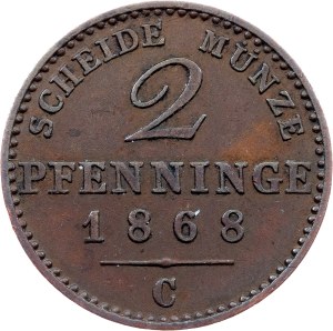 Germany, 2 Pfennigs 1868, Frankfurt am Main