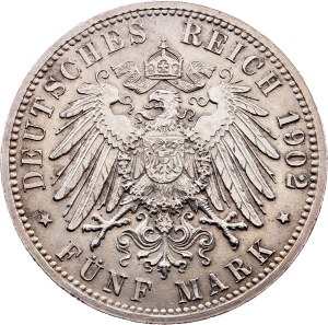 Germany, 5 Mark  1902, Stuttgart