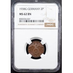 Germany, 2 Reichspfennig 1938, Karlsruhe