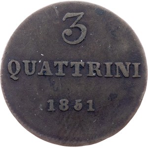 Italy, 3 Quattrini 1851
