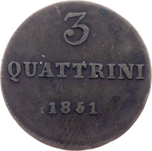 Italy, 3 Quattrini 1851