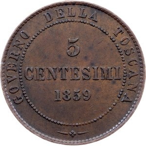 Italy, 5 Centesimi 1859, Heaton