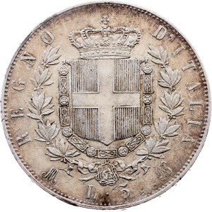 Italy, 5 Lire 1874, Milan