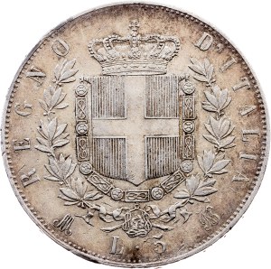 Italy, 5 Lire 1874, Milan