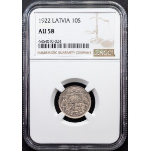 Latvia, 10 Santimu 1922, Le Locle