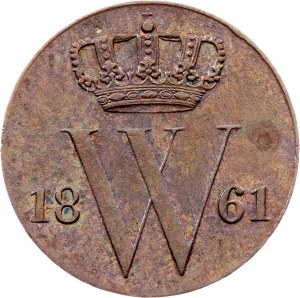Netherlands, 1/2 Cent 1861, Utrecht