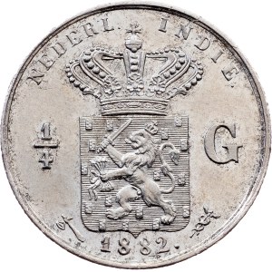 Netherlands East Indies, 1/4 Gulden 1882, Utrecht