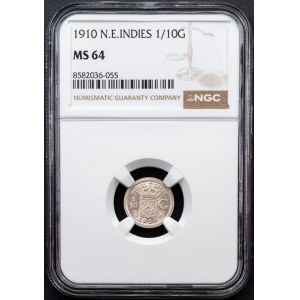 Netherlands East Indies, 1/10 Gulden 1910, Utrecht