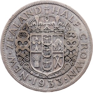 New Zealand, 1/2 Crown 1933, London