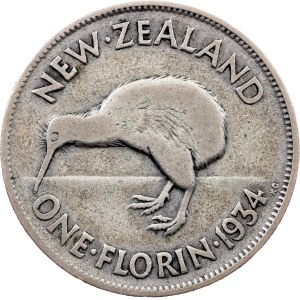New Zealand, 1 Florin 1934, London