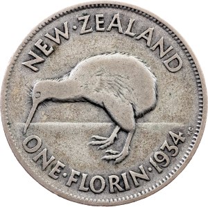 New Zealand, 1 Florin 1934, London
