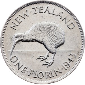 New Zealand, 1 Florin 1943, London