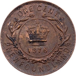Newfoundland, 1 Cent 1876, Heaton