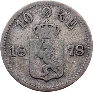 Norway, 10 Ore 1878, Kongsberg