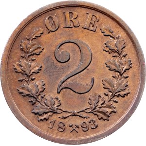 Norway, 2 Ore 1893, Kongsberg