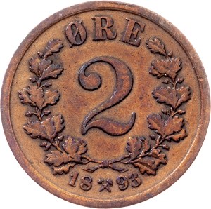 Norway, 2 Ore 1893, Kongsberg