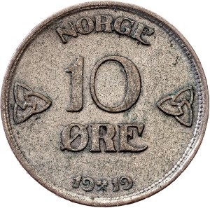 Norway, 10 Ore 1919, Kongsberg